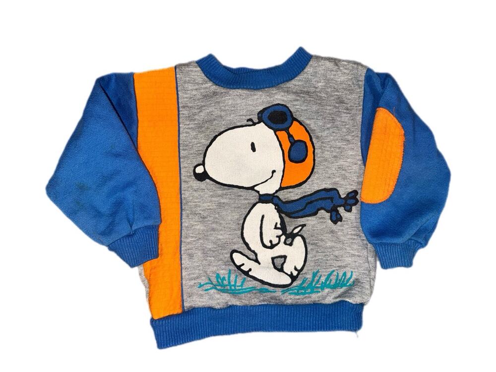 Vintage Snoopy by Buster Brown Pullover Sweatshirt Toddler 3T Peanuts Flying Ace